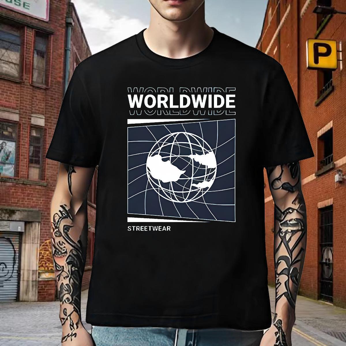 Popular T-Shirts for Men 230g Pure Cotton star Street Floral Print O Neck Short Sleeves Tshirt for Man Woman Fashion New Wear