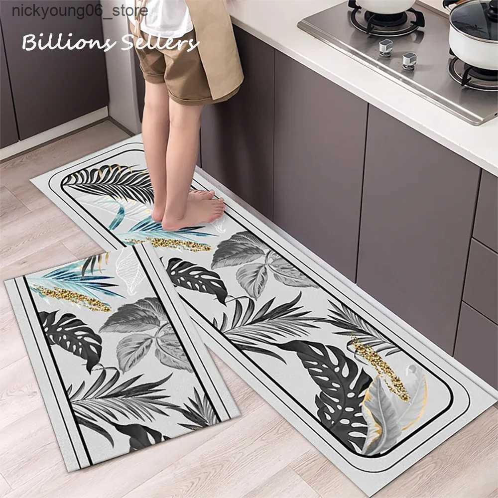 Non-Slip Bath Mats Long Kitchen Carpet for Floor Home Entrance Doormat Bedroom Living Room Decor Bedside Rug Hallway Balcony Bathroom Anti-Slip Mat L2