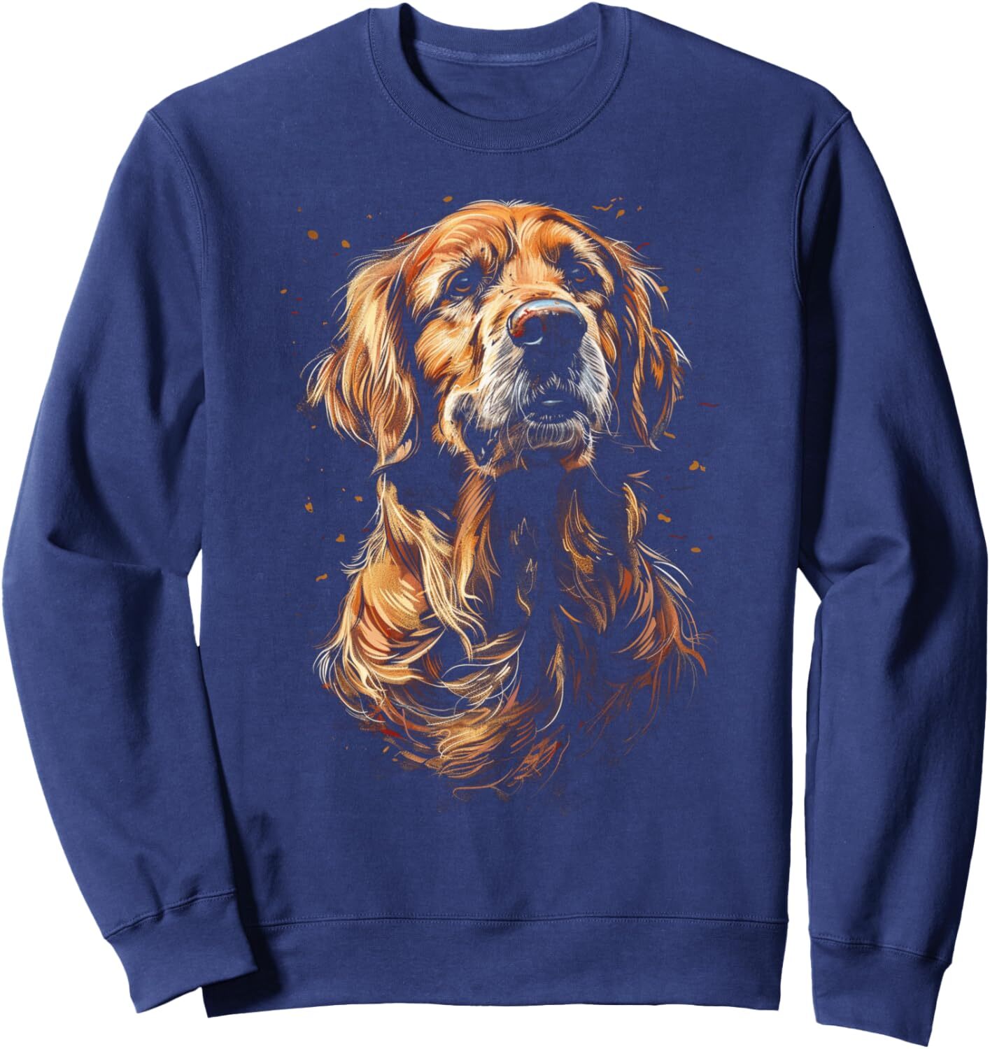 Long Sleeve Shirts for Men sweatshirt Dog Lover Golden Detailed Artistic Dog Portrait Animal Art Sweatshirt Streetwear Casual tops clothes