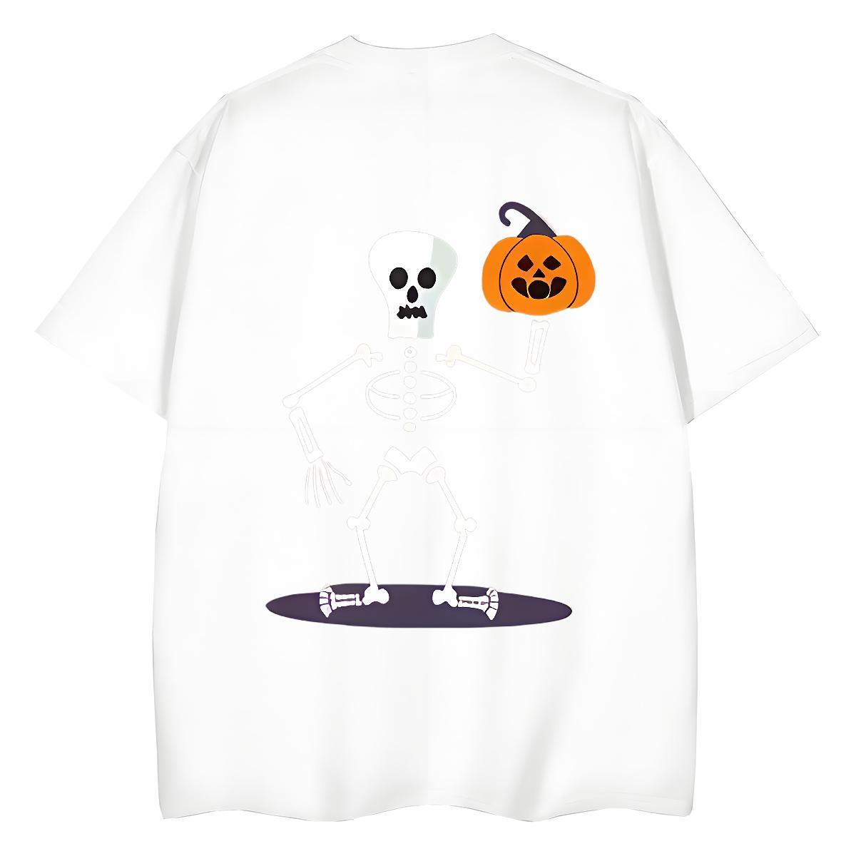 2024 Woman T Shirts 100% Cotton 230g Crew Neck Sports Casual halloween Womens Tshirts Female Floral Print Clothes Shirt