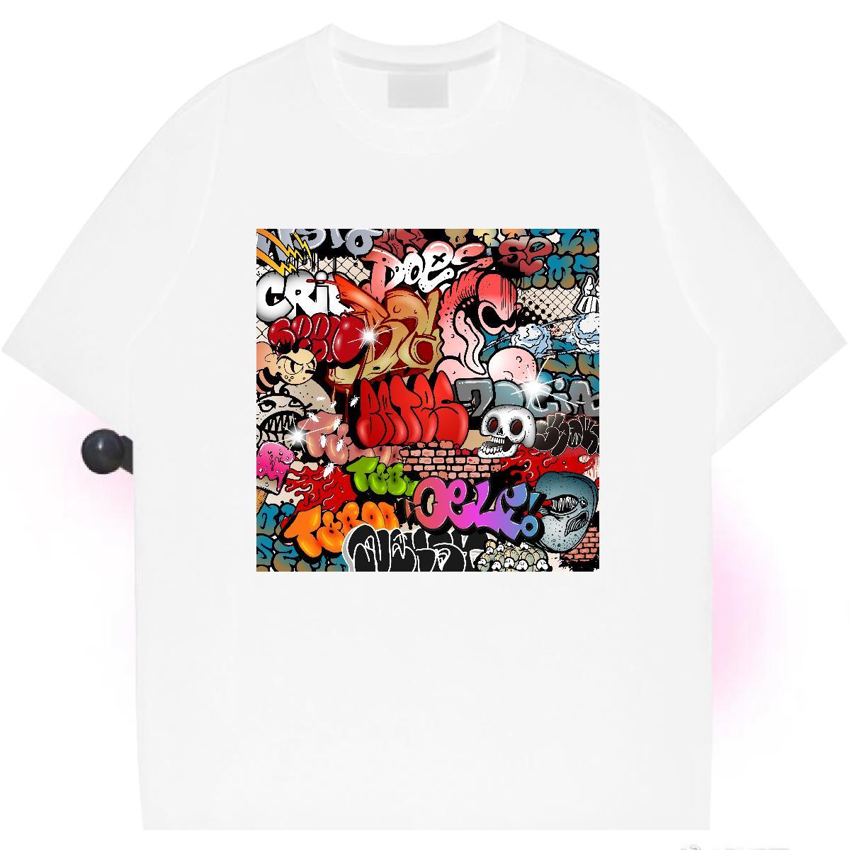 Designer Man T Shirts 100% Cotton 230g skull Street Wear Custom Cartoon Breathable Short Sleeve Couples T Shirts Fashion Casual Tees