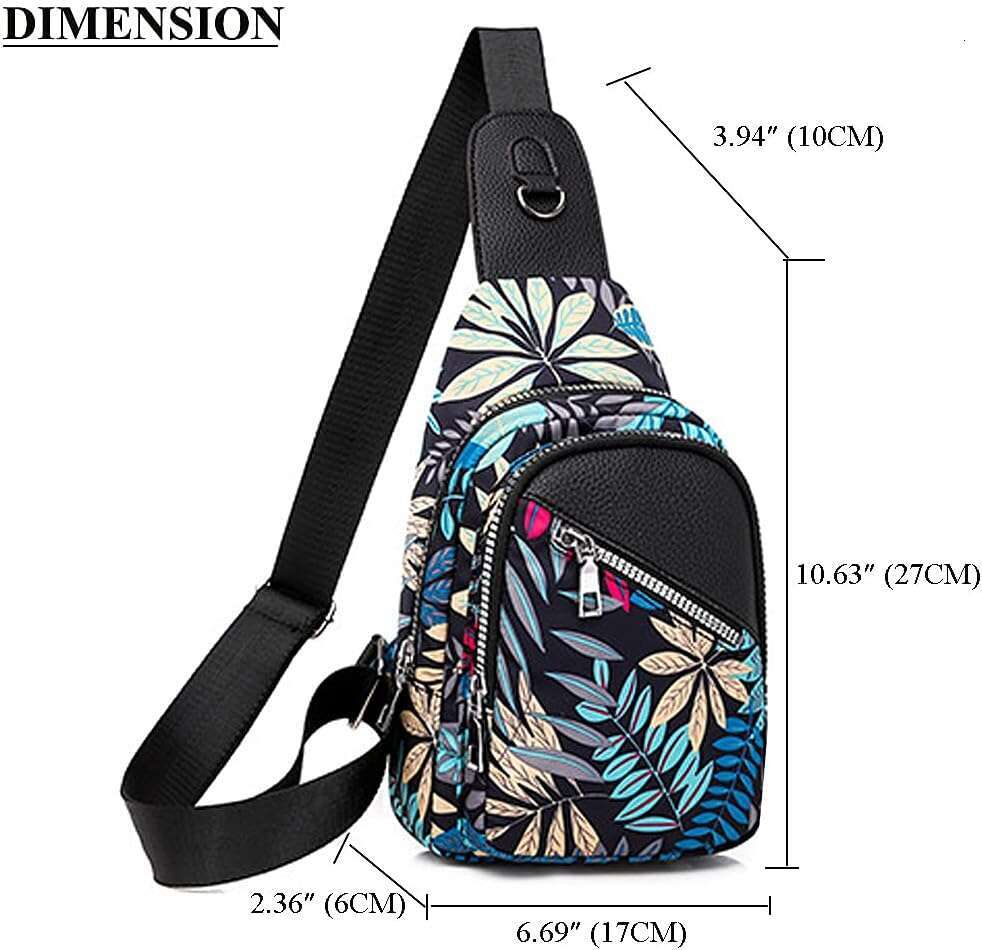 Boho Trendy Ethnic Women's Waterproof Sg Backpack Crossbody Shoulder Chest Bag for Travel Hiking Daypack
