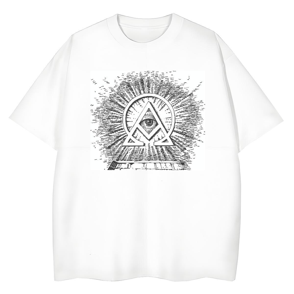 Stylist T shirt 230g 100% Cotton Breathable Short Sleeve Daily Wear eye of the devil Woman Tshirt Soft Floral Print Tees