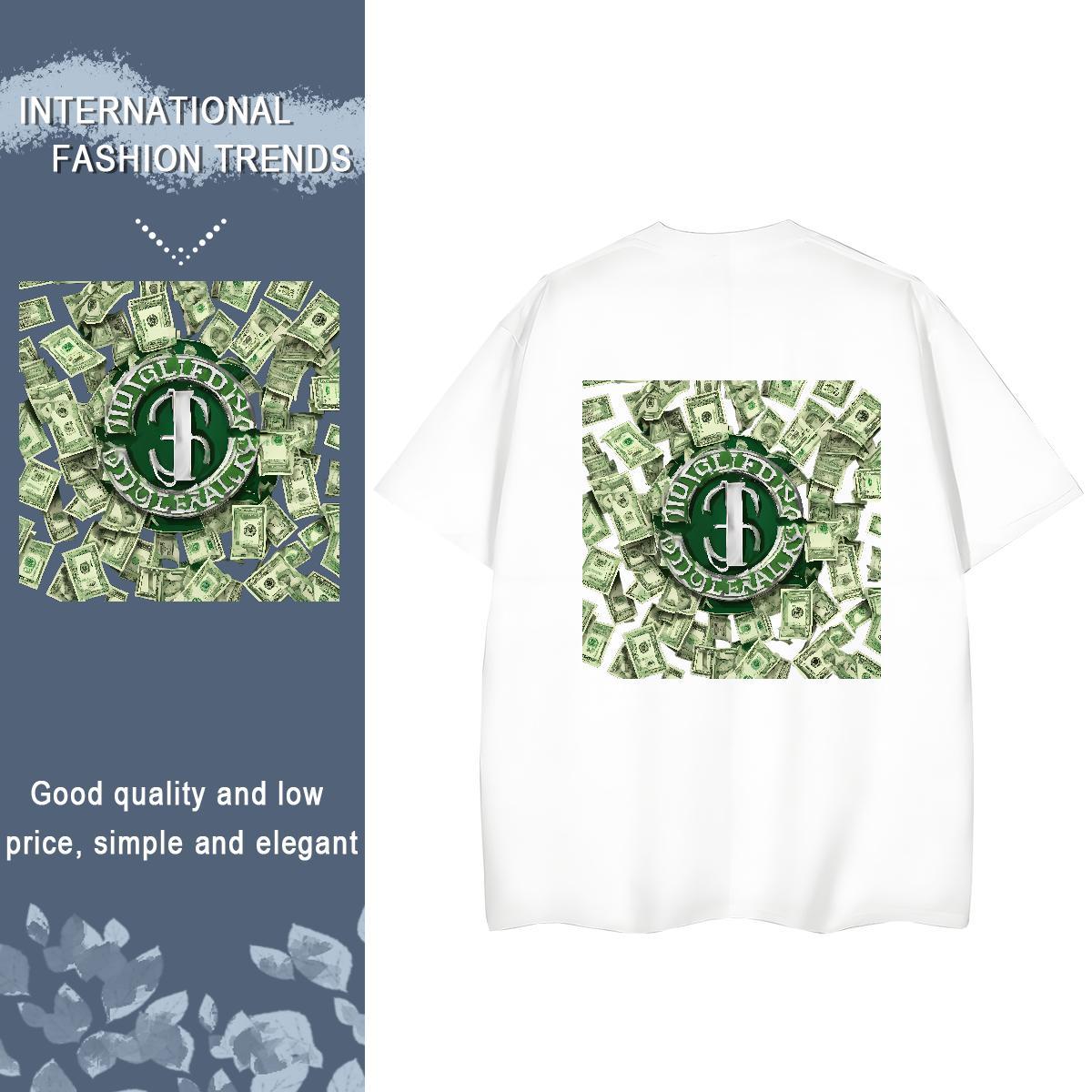 Fashion Womens T Shirts 230g 100% Cotton Breathable Short Sleeve Outdoor dollar Woman Tshirt 5A Anime Tee Shirt