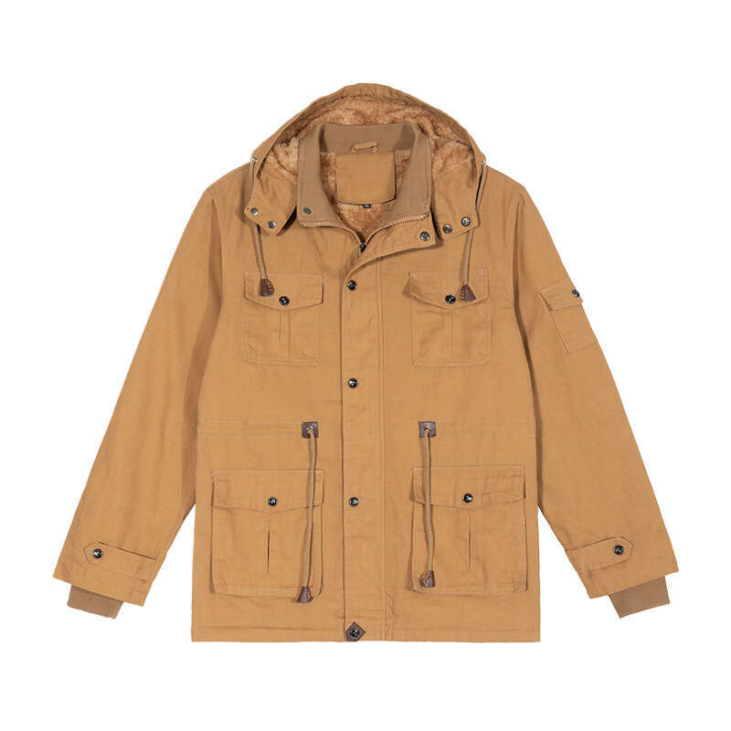 Men's Wear | 2024 Autumn/Winter New Cross Border Men's Plush Coat High Quality Trendy Brand Hooded Casual Jacket For Men