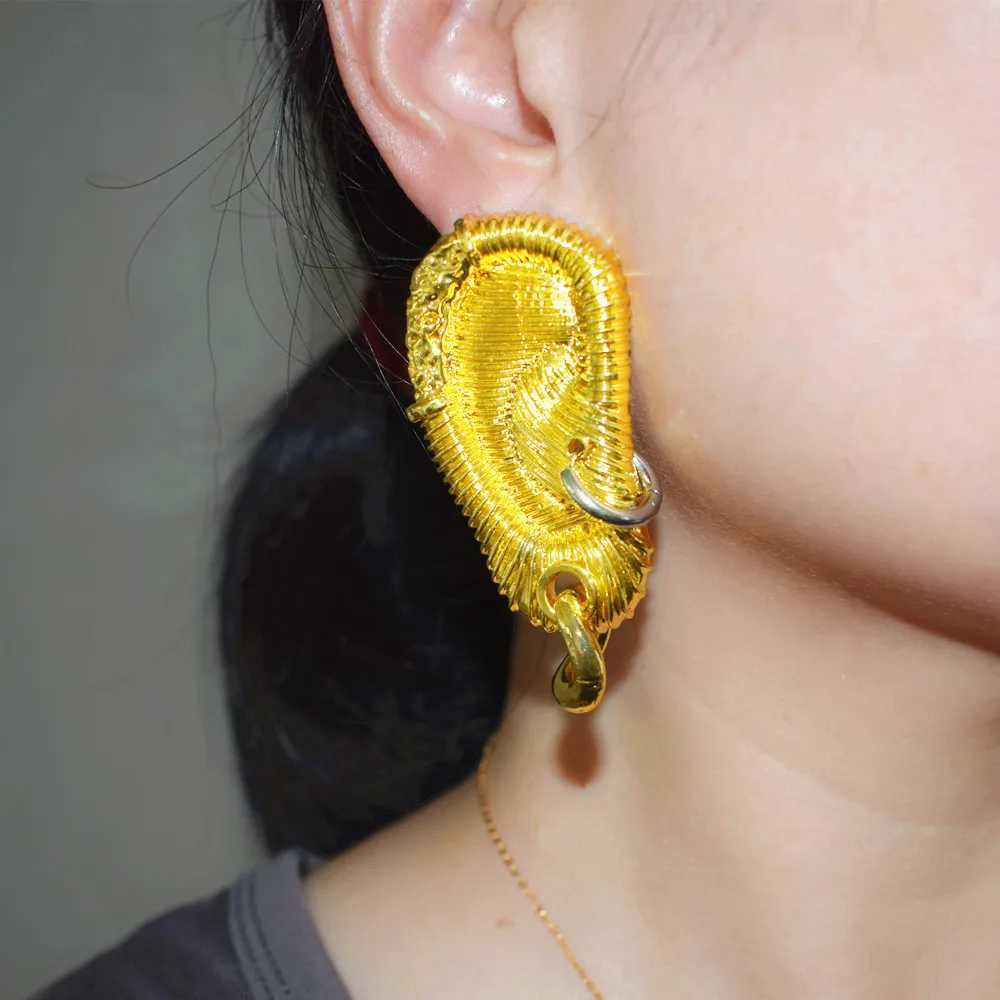 Dangle Chandelier Exaggerated metal gold-plated earrings womens shaped pendant fashionable jewelry vintage statementcessories H241010