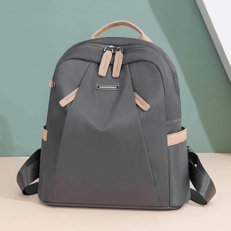 Waterproof Womens Backpack Nylon High Capacity Lightweight Multi layer Pocket School Bag 241008