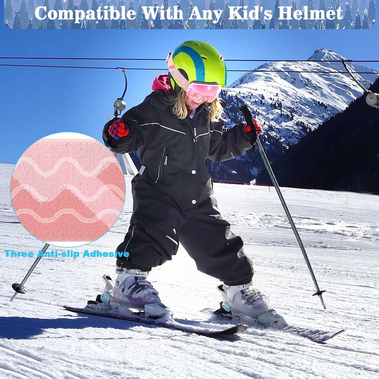 Childrens skiing glasses OTG glasses anti fog 100% UV protection suitable for helmets for boys girls children and teenagers CL241010