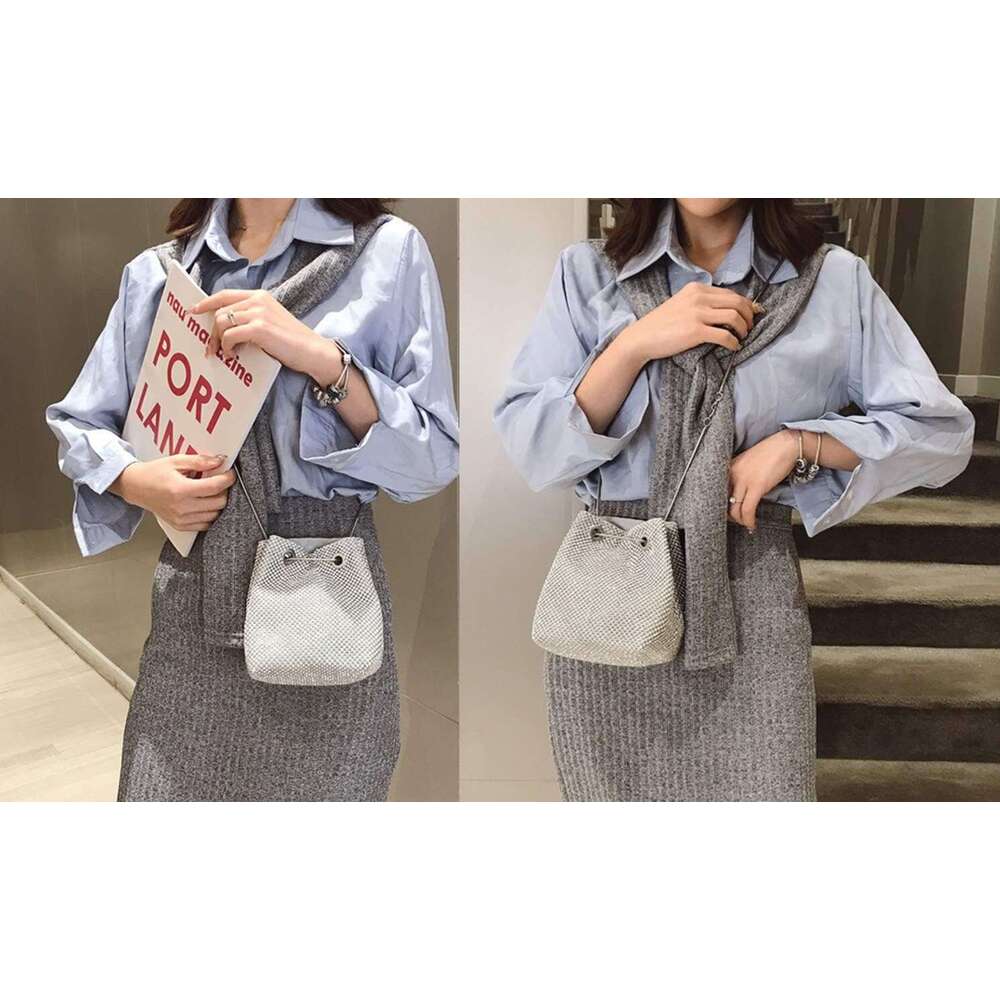 Full Rhie Bucket Bag, Bg Evening Bag Purse for Women