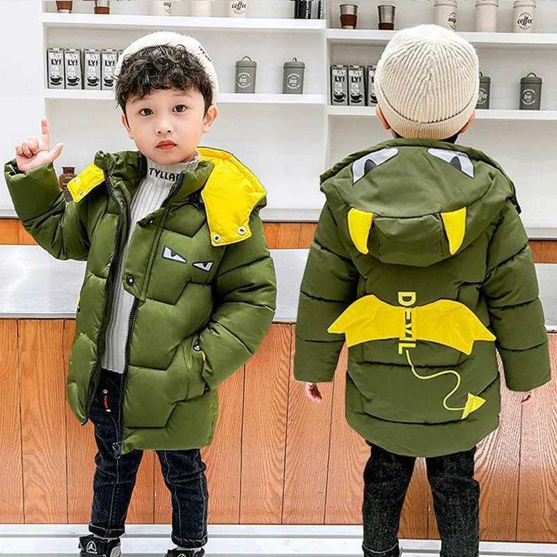 Down Coat New Down Cotton Jacket Long Jacket Winter Boys and Girls Thick Warm Hooded Coat Parka Snow Jacket Waterproof Ski Jacket 2-8Y H241010