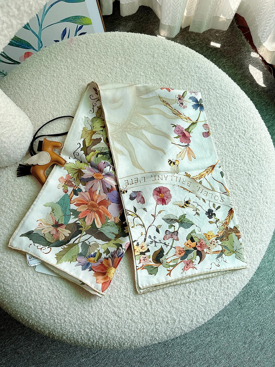 Home>Products>Natural Silk Scarves>Square Headbands>Black Headbands 240925