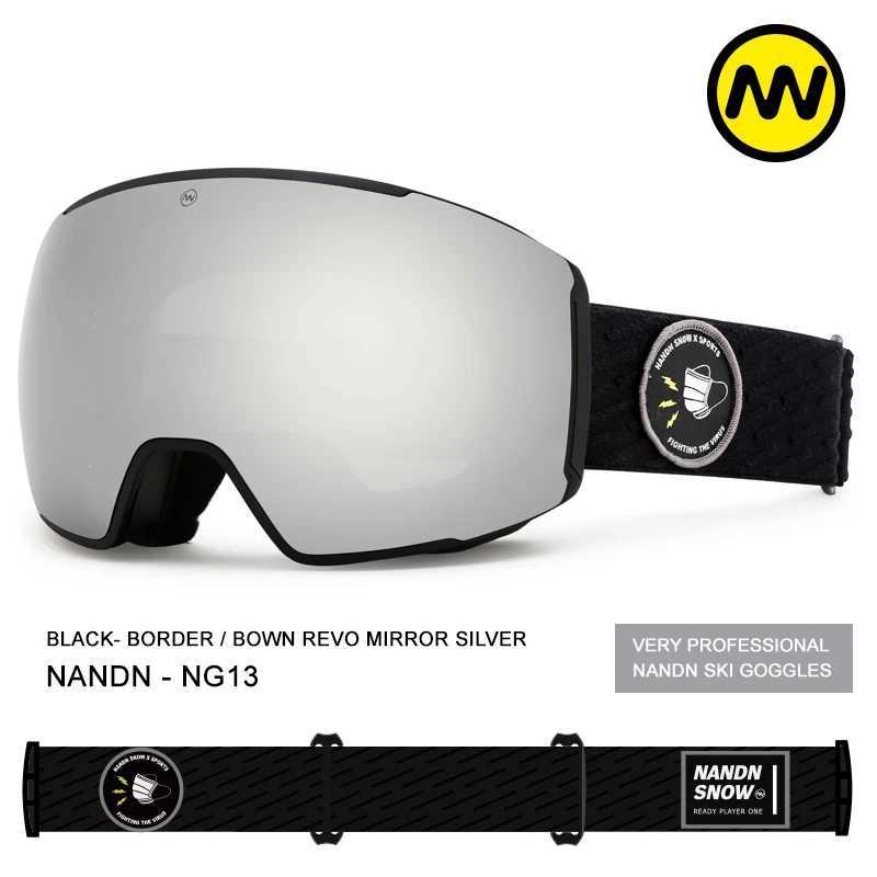Nandn Ski Glasses Double Layer Anti Fogging Mens and Womens Large Spherica Glasses Single Board Goggles Card Myopia CL241010