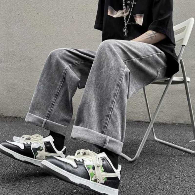 Denim Jeans Mens Summer Thin 2022 Loose Straight Wide Leg Brand Versatile Teenagers Cowboy Fashion Baggy Cargo Long PantsX241009