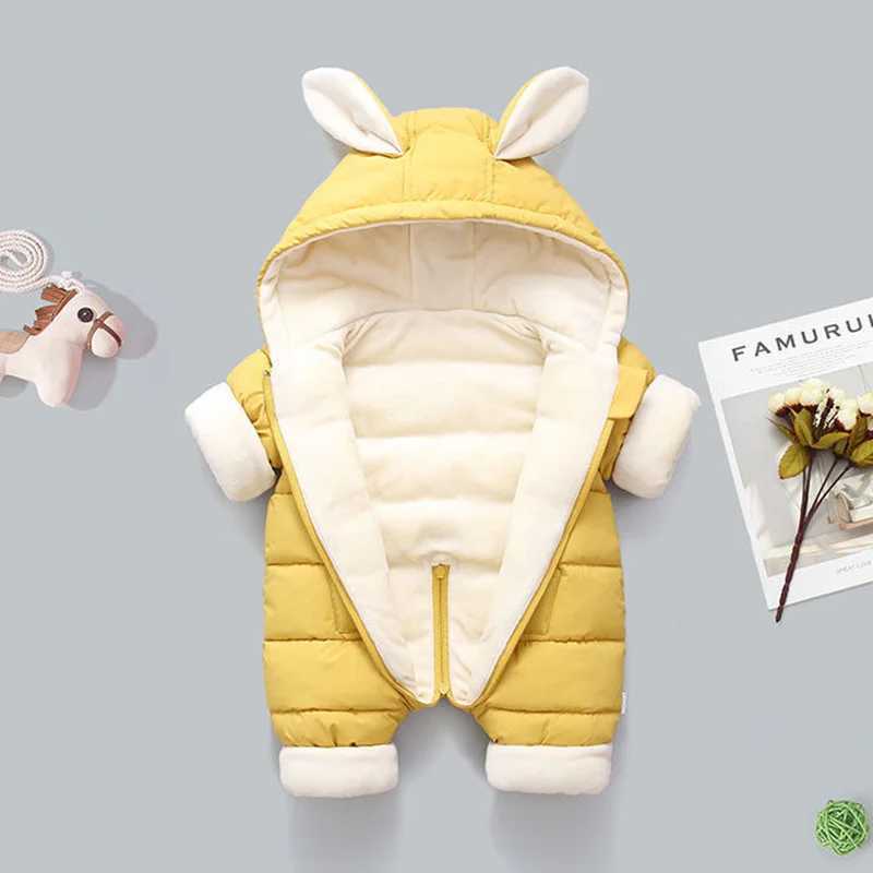 Down Coat Autumn Baby Boy Winter clothing Overall for Children Infant Thicken Clothes Hooded mantle coat Girl snowsuit Jumpsuit Romper H241010