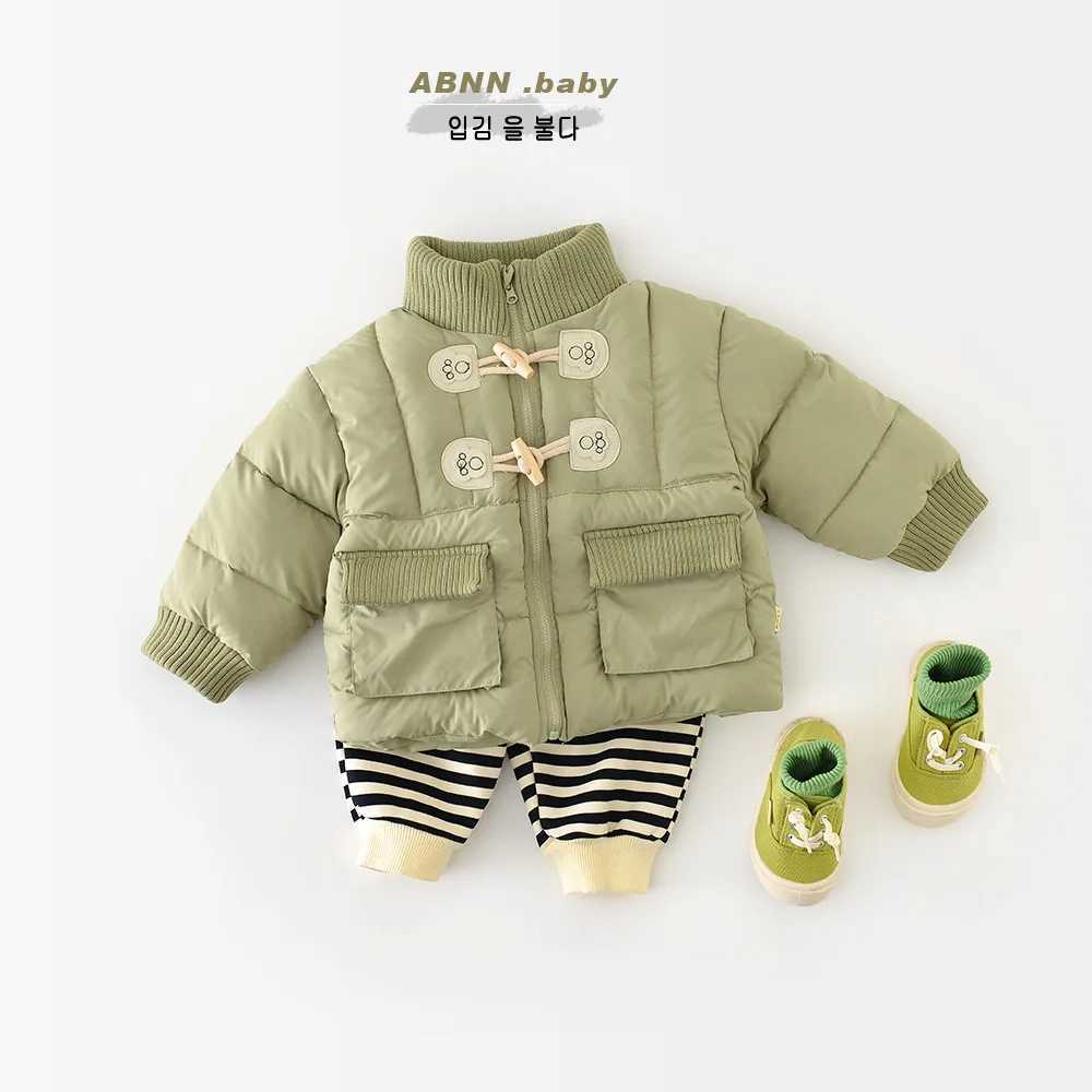 Down Coat Korean baby girl winter jacket made of pure cotton thick knit fabric knitted for preschoolers park girls cotton quilted coat H241010