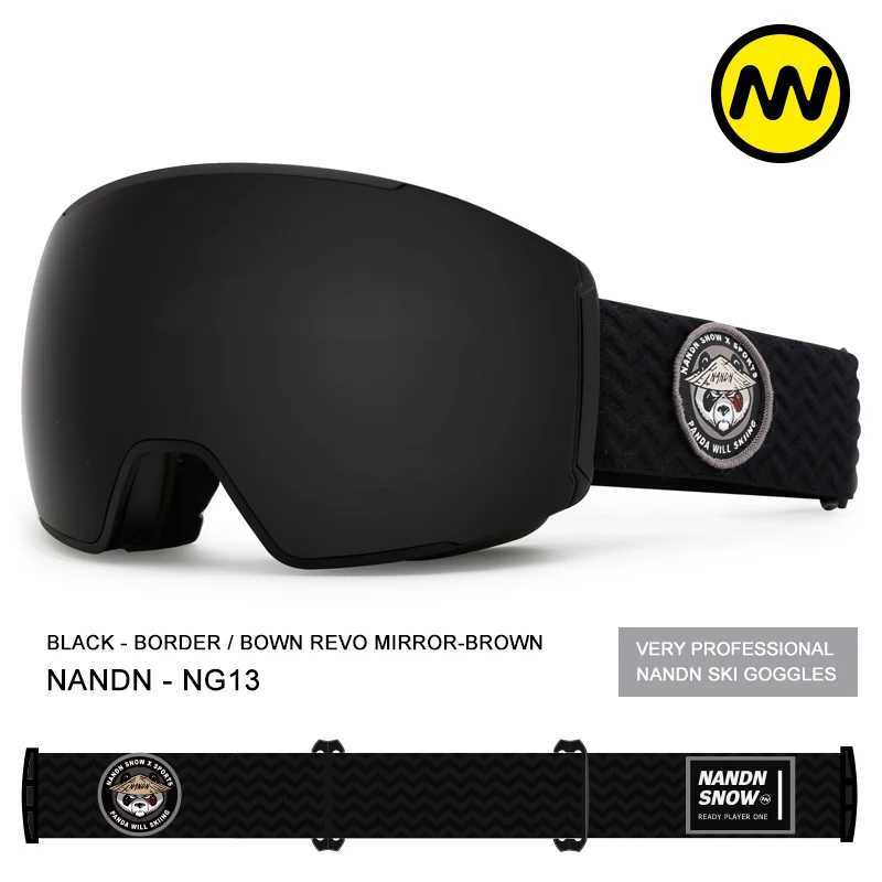Nandn Ski Glasses Double Layer Anti Fogging Mens and Womens Large Spherica Glasses Single Board Goggles Card Myopia CL241010