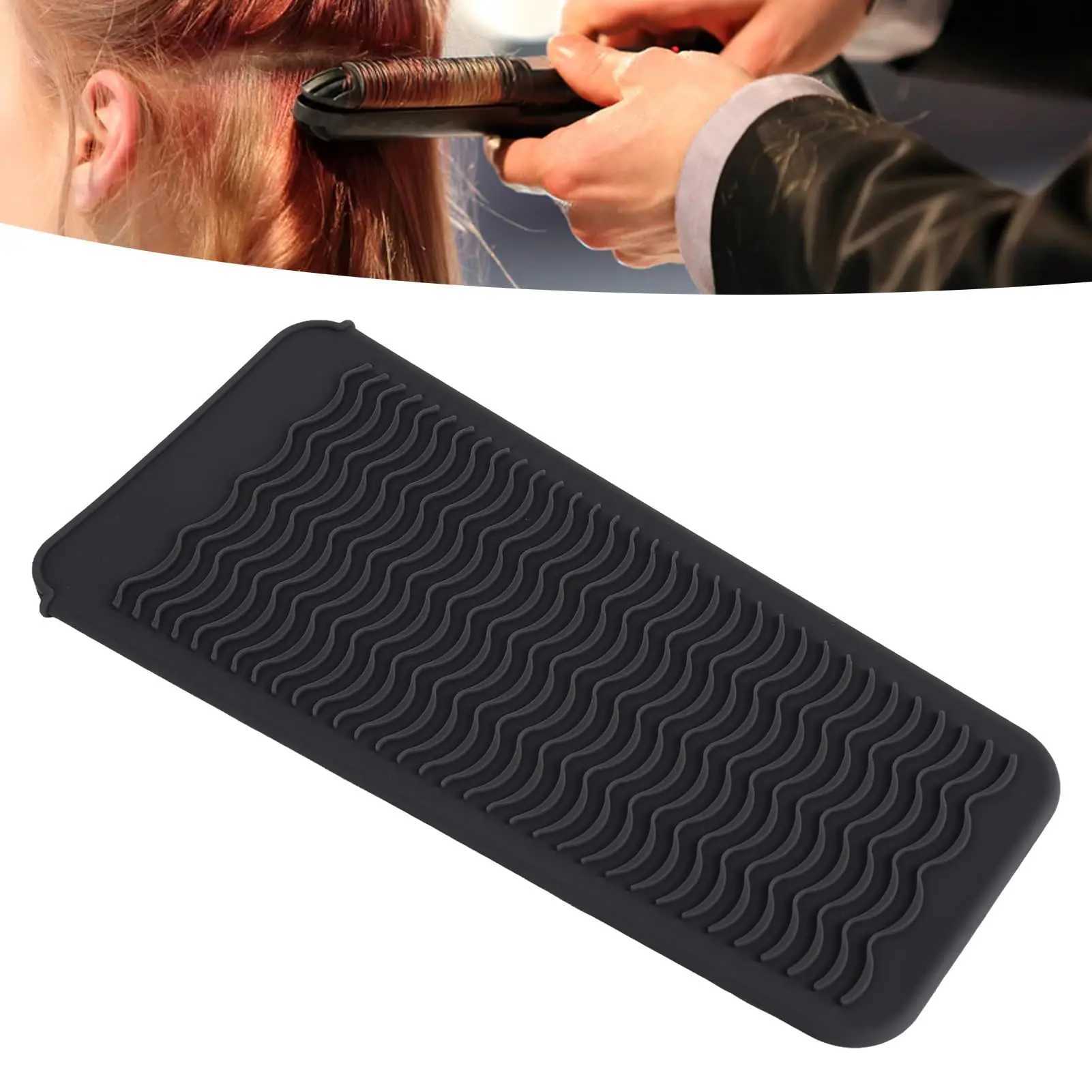 1PCS Silicone Heat Resistant Mat Pouch for Hair Straightener Curling Iron Flat Iron and Hot Hair Tools BlackXJ241010