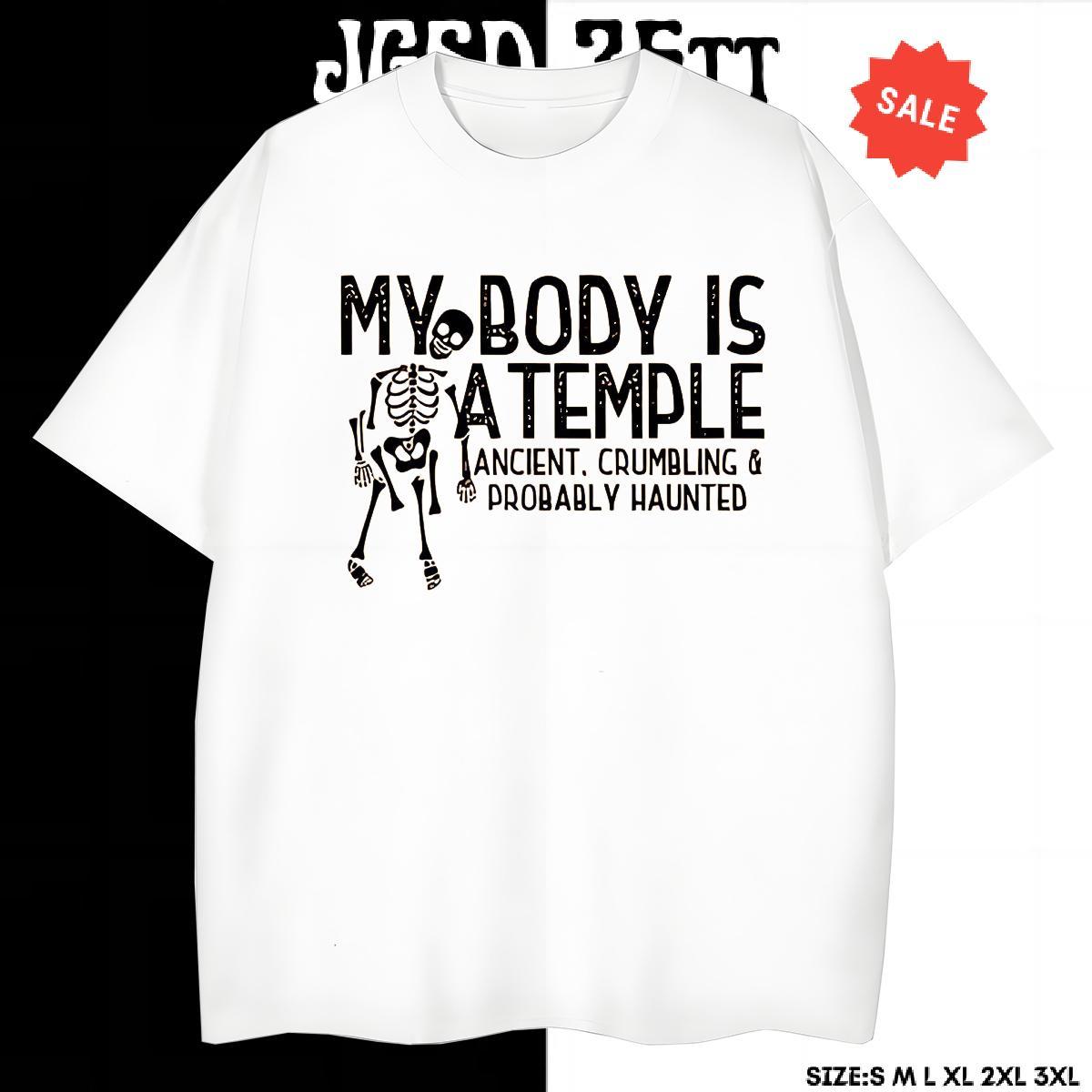 Brand Mens T Shirts 230g Pure Cotton halloween Daily Outfit Black Oversized Breathable Soft Men Clothes T-Shirt DIY Customized Wear