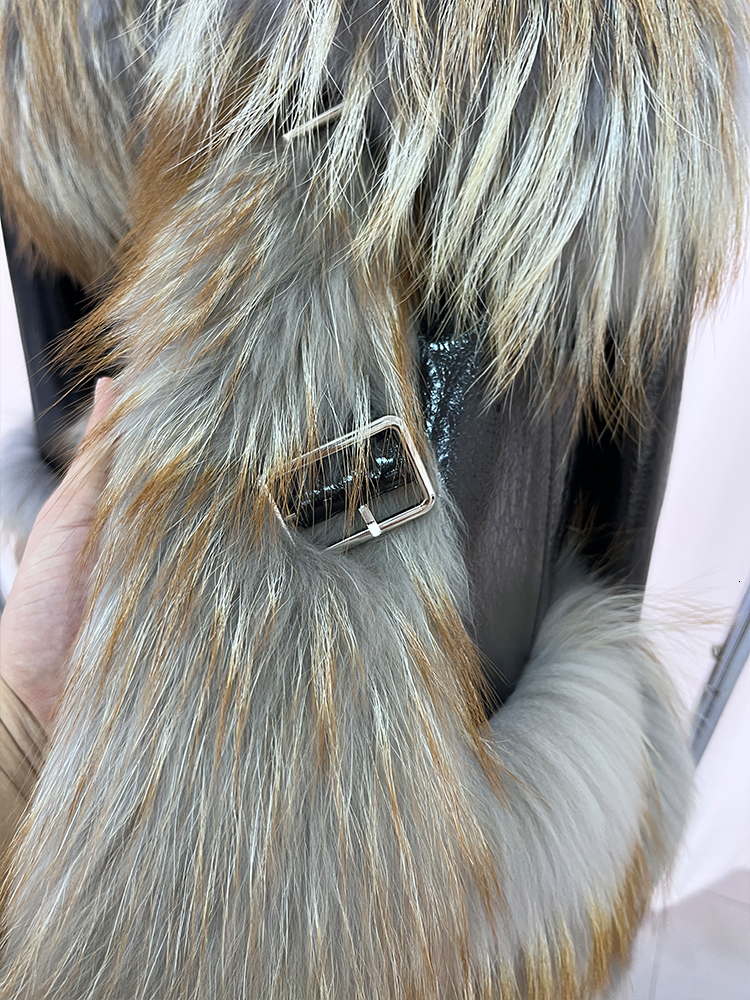 2024 New Winter Natural Raccoon Fur Collar Women's Genuine Sheepskin Leather Jacket Outerwear Female Coat