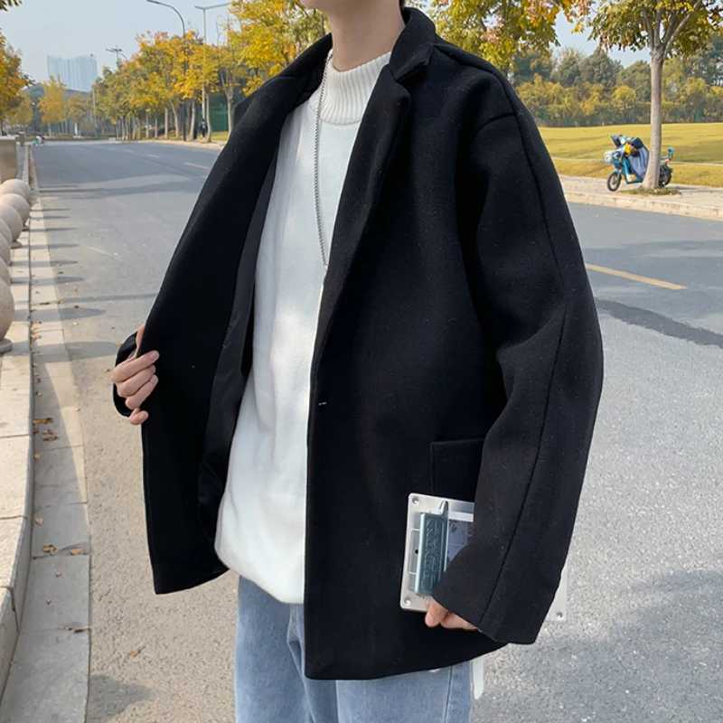 Blends Coat Thicker Winter Warm Gentle Ulzzang All-match Couple Clothes College Fashion Streetwear Handsome Popular Casual Solid LX241010