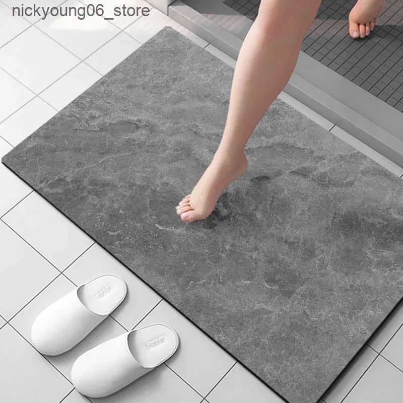 Non-Slip Bath Mats Non-slip Bath Mat Super Absorbent Bathroom Diatomite Mat Bath Rug Shower Room Entrance Doormat Toilet Foot Mat Bathroom Carpet L240