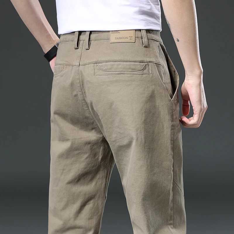 New 97% cotton cargo mens outdoor suit straight solid color work sweater mens jogging uniform Korean casual pants mens W241009