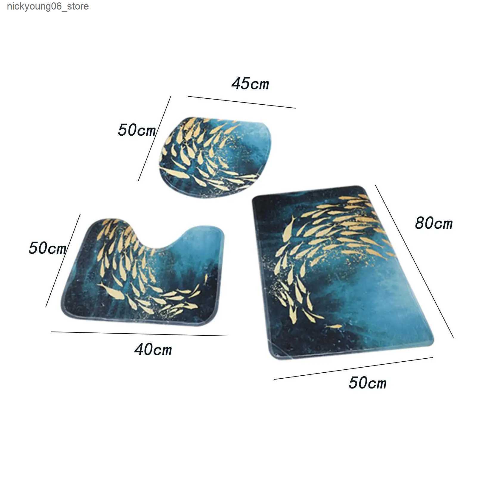 Non-Slip Bath Mats Bathroom Mat Set Non-Slip Step Mat with U-Shaped Toilet Rug Absorbent Bath L240910