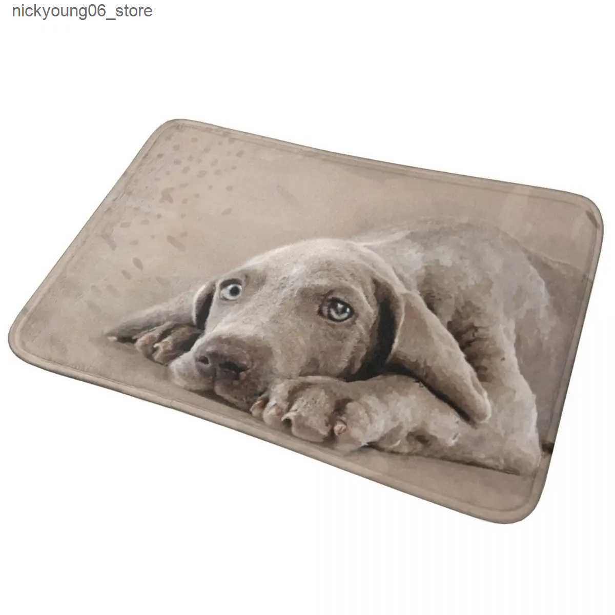 Non-Slip Bath Mats Bath Mat Kitchen Shower Door Weimaraner Puppy Dog Foot Mat Animal Fashion Toilet Pad Quick Dry Non Slip Pattern Bathroom Rug L24091