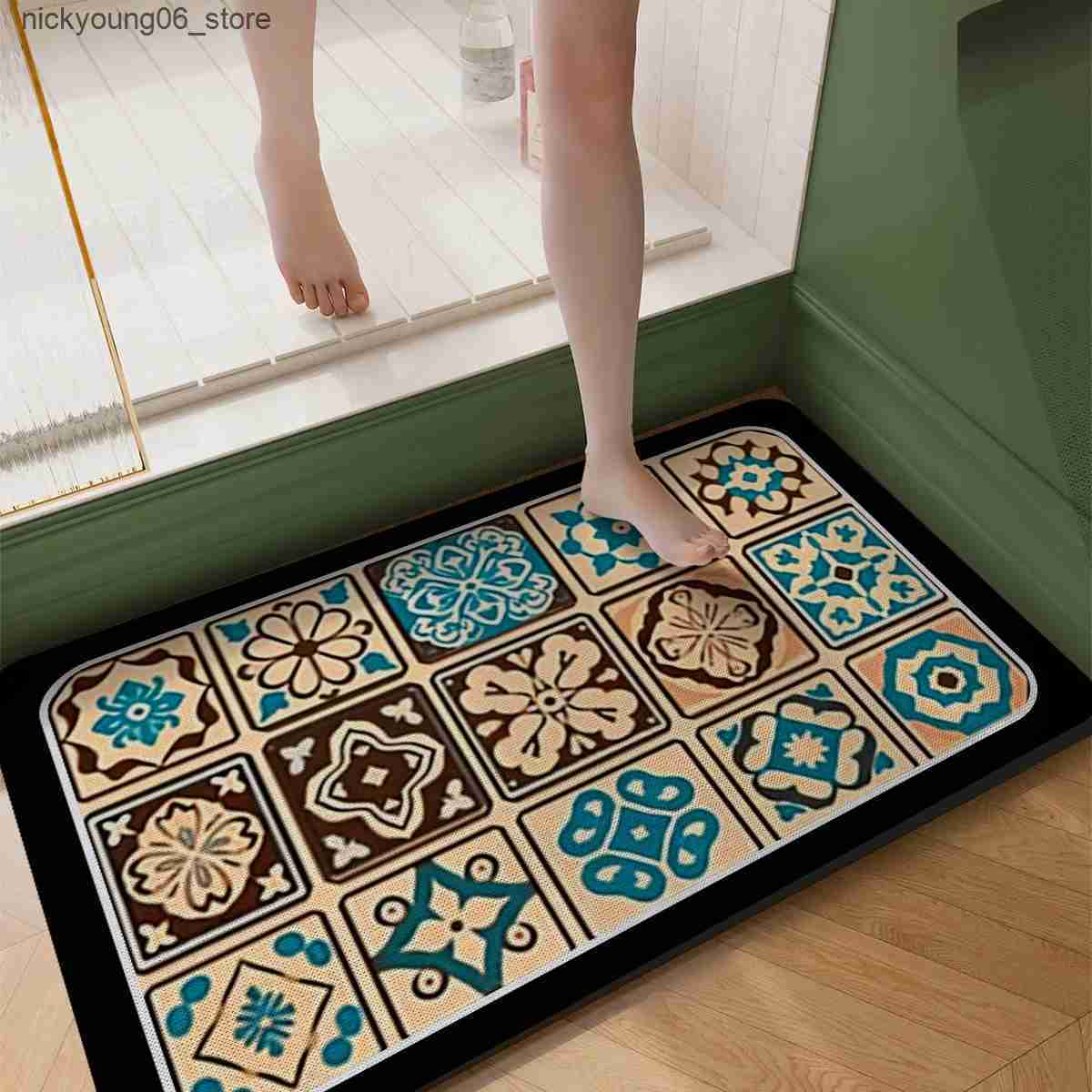 Non-Slip Bath Mats Diotomite Bathroom Mat Non-Slip Foot Floor Mats Quick Dry Super Absorbent Shower Pad Toilet Carpet Doormat Washable L240910