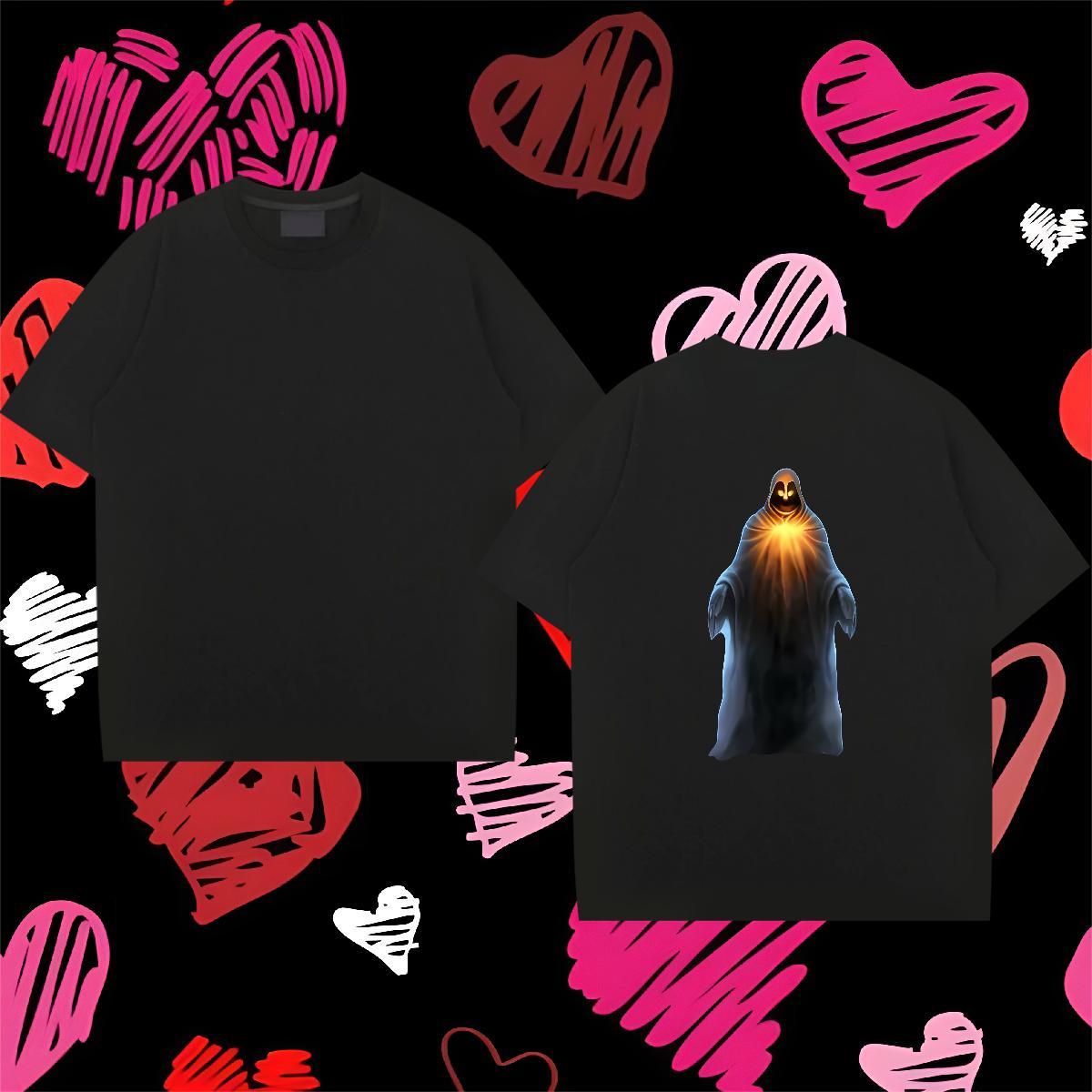 Wholesale Man T Shirts 100% Cotton 230g skull Anime Printing Street Customized Short Sleeve O-Neck Mens Tshirts Designer Fashion Tops Tees