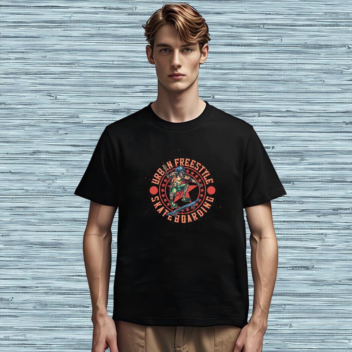 Comfortable T shirt 100% Cotton 230g skateboarding Anime Printing Street Floral Print O-Neck Short Sleeve Tshirts Wholesale Clothings