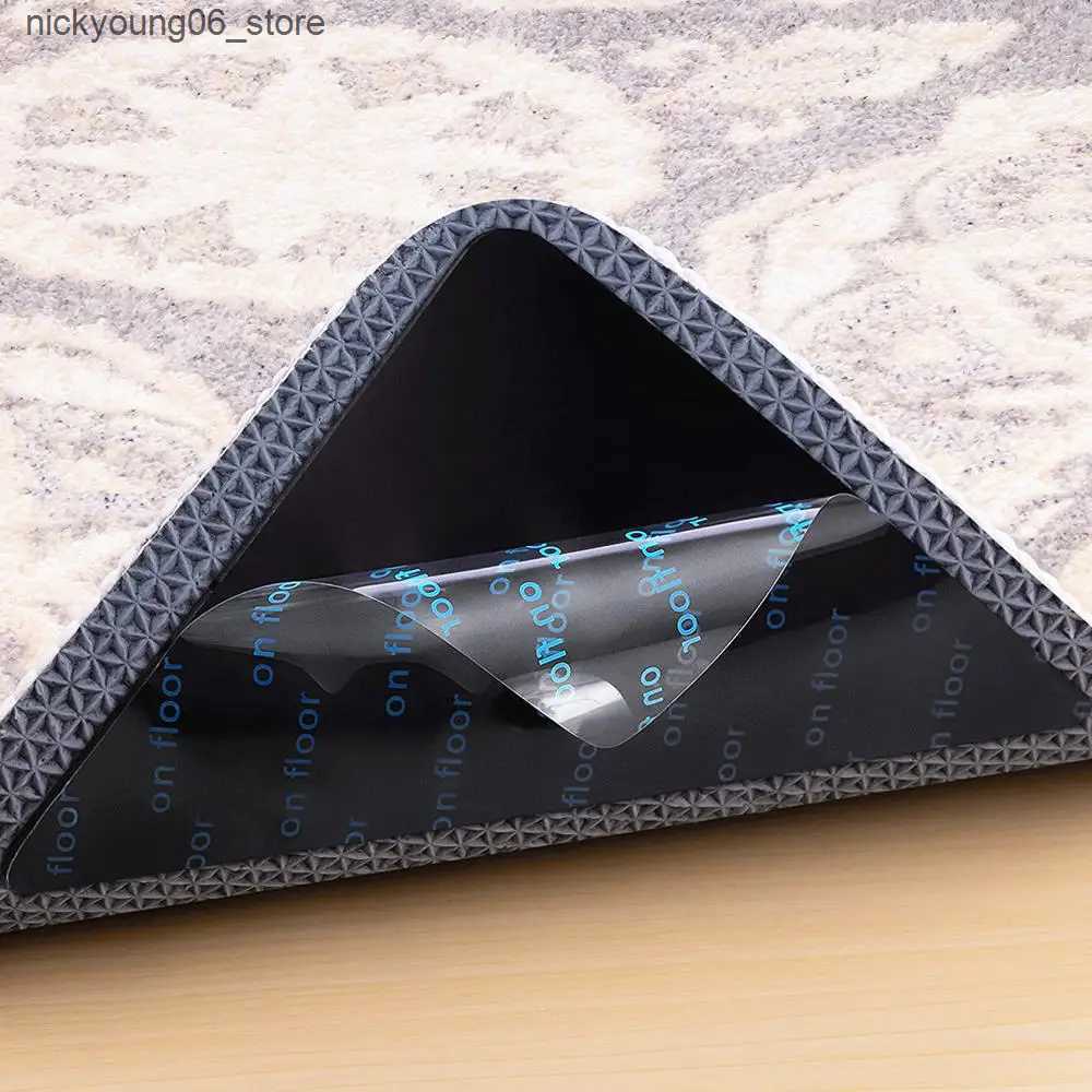 Non-Slip Bath Mats 4/12/24PCS Reusable Rug Gripper Tape Double Sided Adhesive Non-Slip Rug Pad Tape Stickers Washable Area Rug Pad Carpet Tape L240910