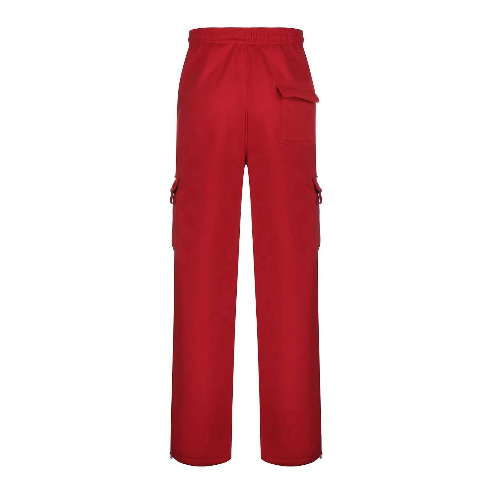 2023 Autumn Winter Mens Running Pants Running Sweatshirt Pocket Loose Grey Sports Pants Casual Freight Mens Fitness Bike W241009