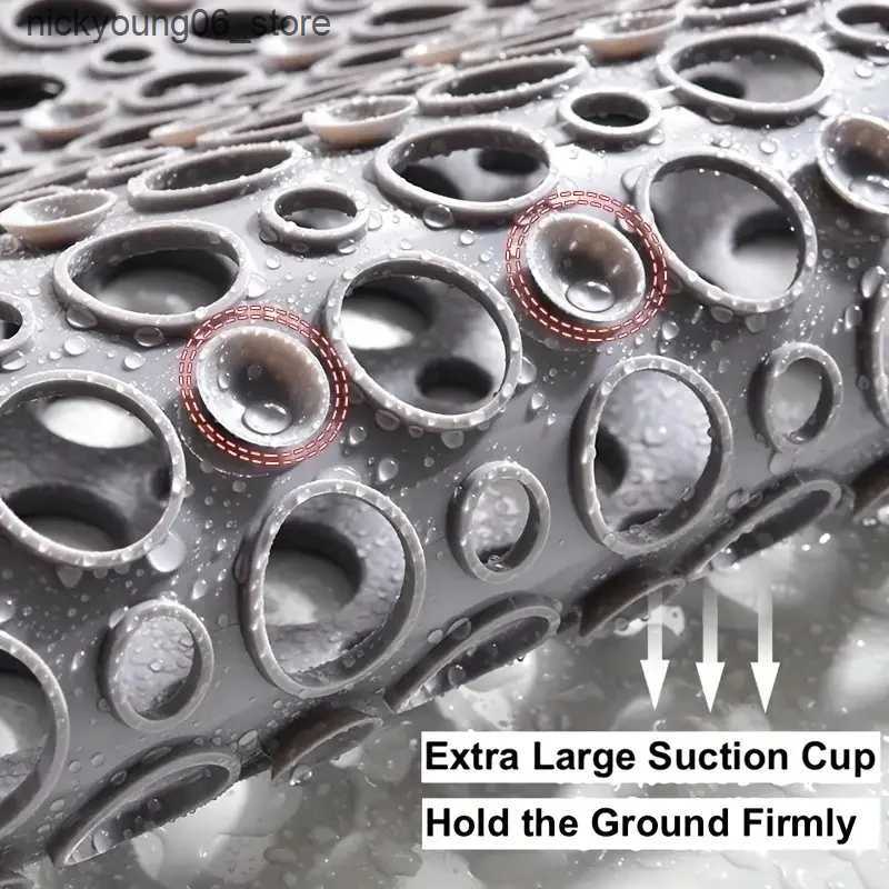 Non-Slip Bath Mats Bathroom Non-Slip Mat With Suction Cup Round Hole Design Bathroom Massage Ring Quick Drain Suitable For Hotel Shower Room L240910
