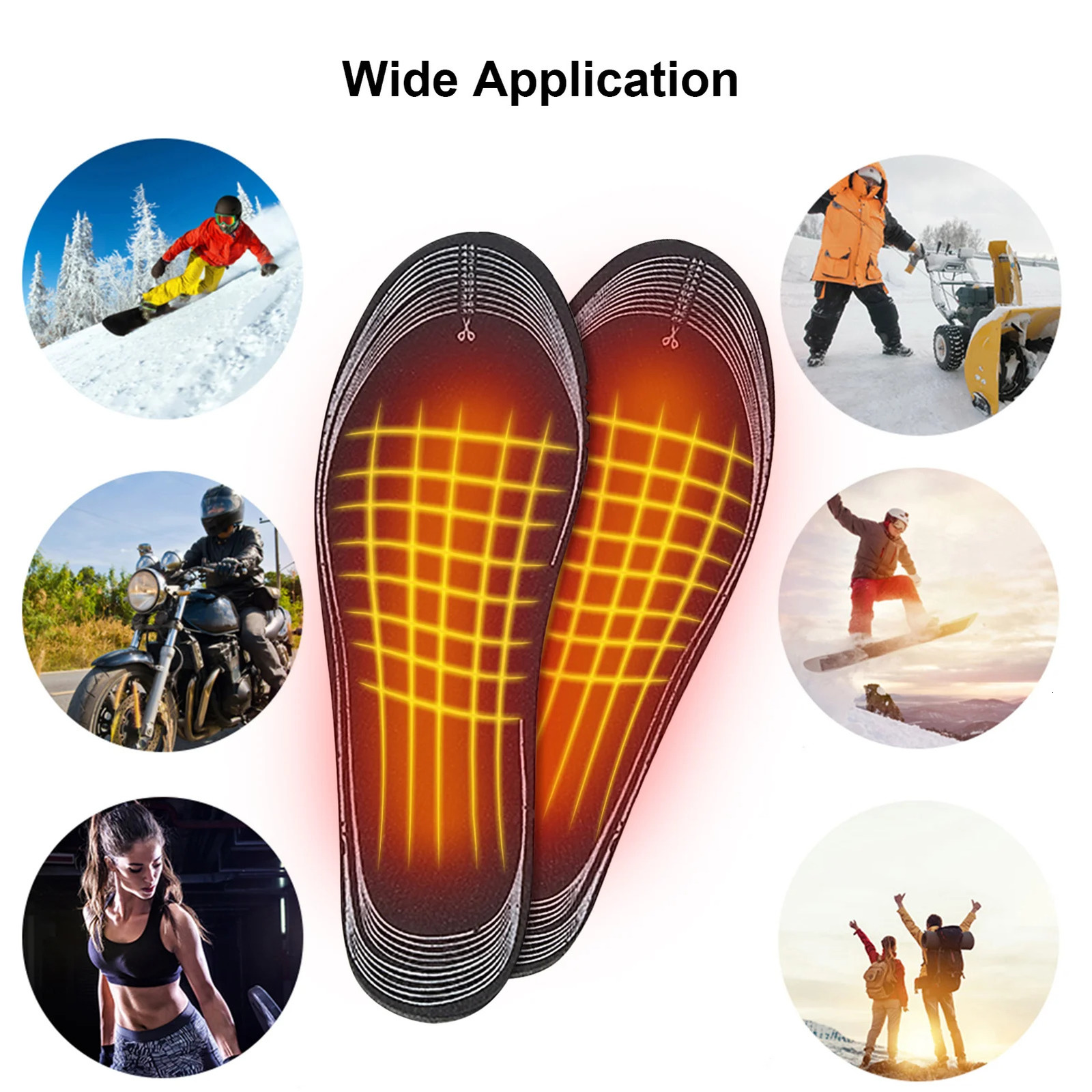 Winter Electric Heated Insoles USB Heating Feet Warmer Thermal Shoe Sock Pad Heated Insoles Warm Washable Full Foot Fever Unisex 241010