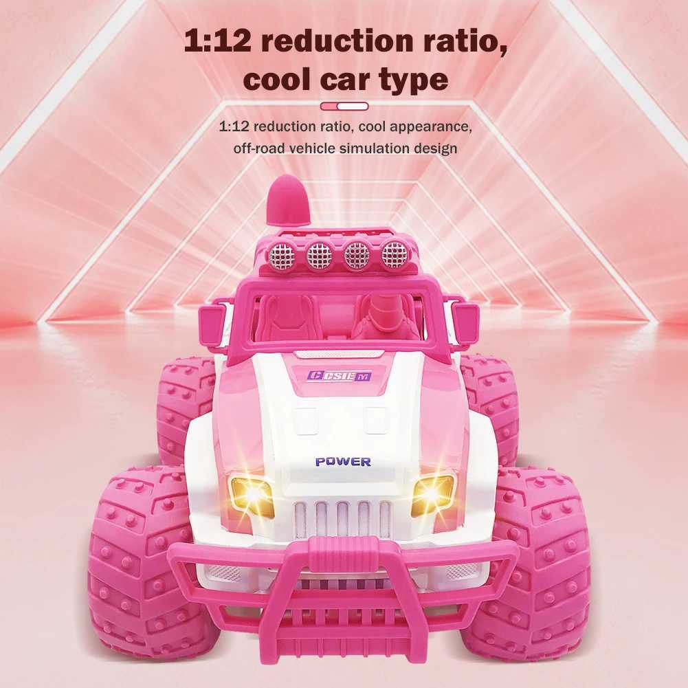 Free shipping Pink Rc Car for Kids Remote Control Truck Children Gift Cross-Country 1 12 Radio-Controlled Vehicles 2.4G Electric Toy