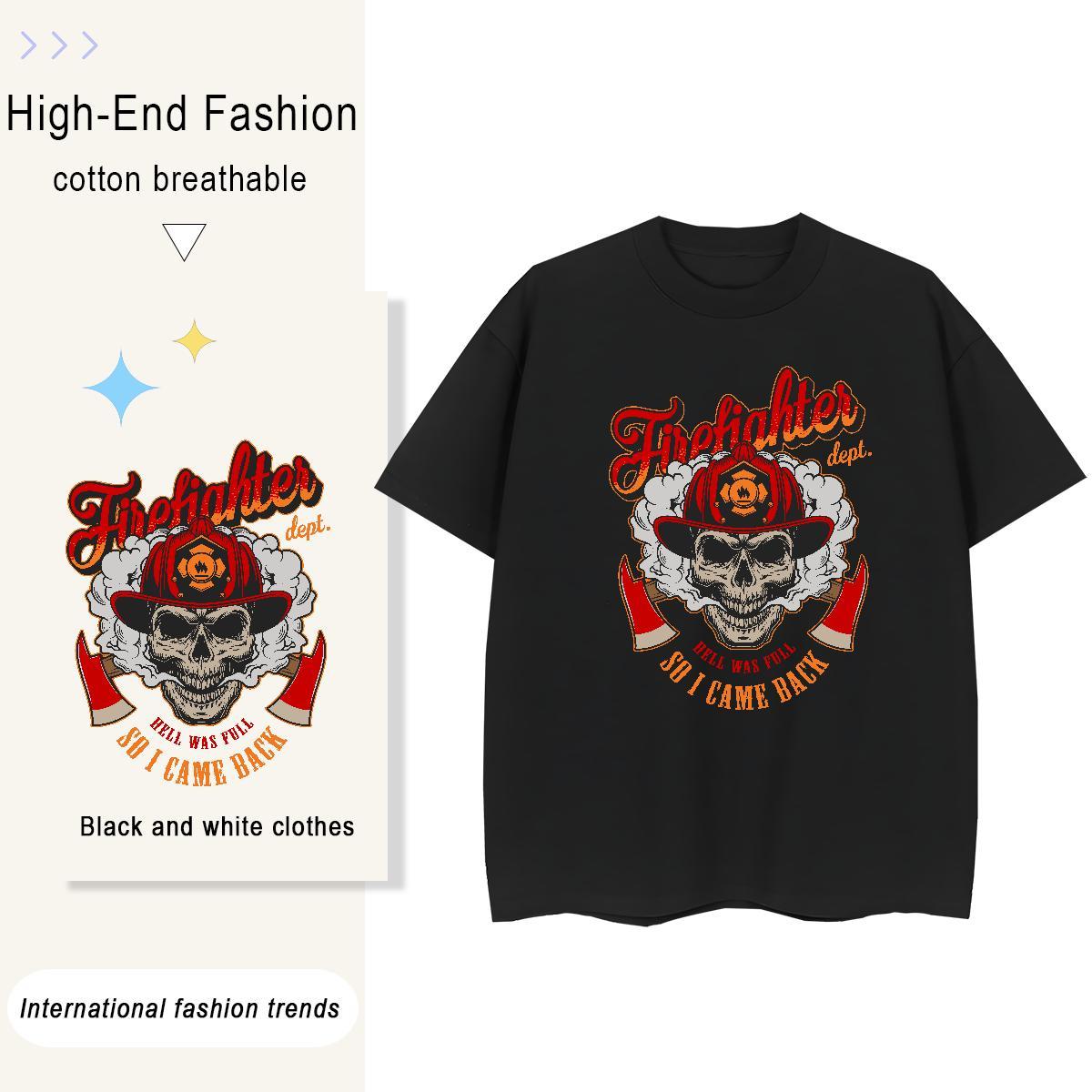 Factory Direct T Shirt For Woman 230g 100% Cotton Breathable Crew Neck Sports Casual skull Womens Tshirts Wholesale Cartoon Printing L-4XL Top Tees
