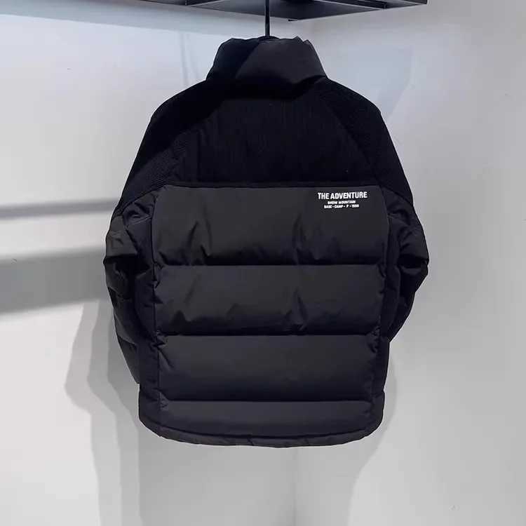 Men's Down Parkas Birds Nest 2024 Winter Thickened Warm Down Stand Collar Casual Splicing Embroidery Work Clothes Duck Down Jacket For Men Y24100