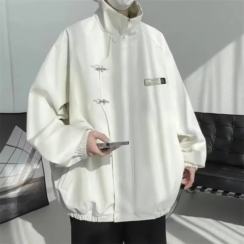 Spring and Autumn Mens and Womens Korean Metal Buckle Long Sleeve Jacket Fashion Couple Internet Celebrity Same Style Casual Jacket 241007