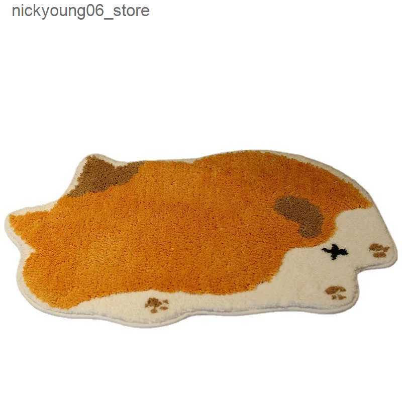 Non-Slip Bath Mats 40x60cm Bath Mats Bedroom entrance carpet bathroom cartoon animal water absorption anti slip pad imitation cashmere carpet L240910