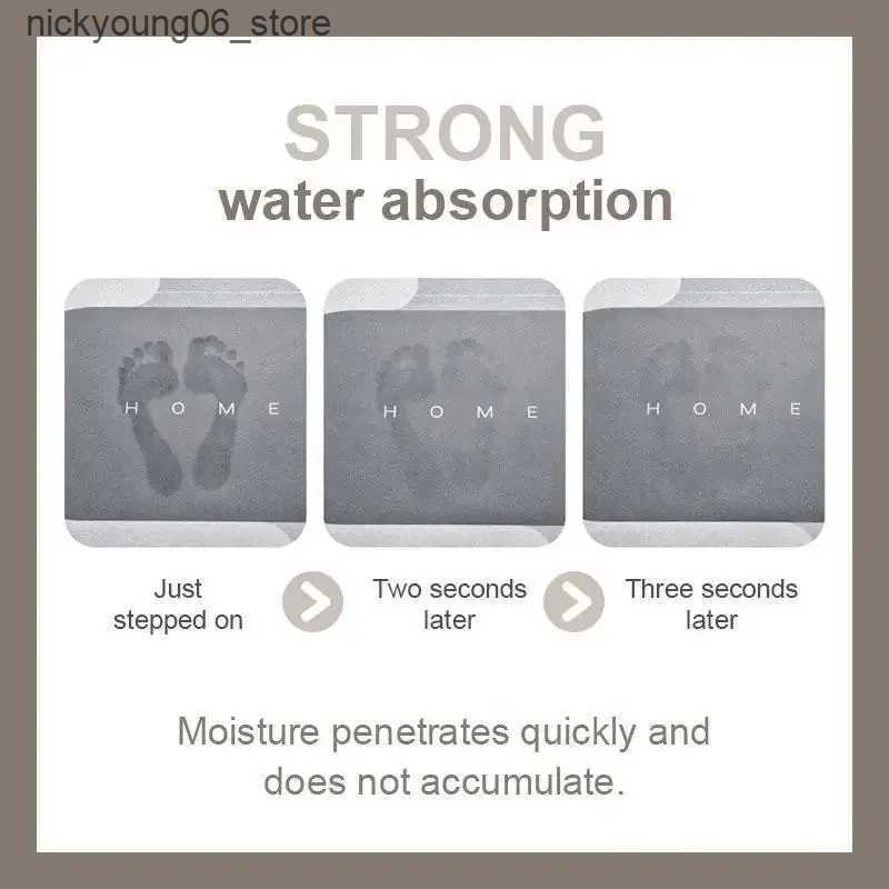 Non-Slip Bath Mats Foot Mat Bathroom Bath Mat Shower Carpet for Rooms Super Absorbent Non Slip Home Bathroom Rug Floor Mats Bathroom Accessories L2409