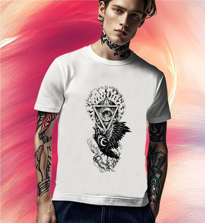 Free Shipping Men T Shirts 230g 100% Cotton eye of the devil Beach Custom Print Plus Size O-Neck Short Sleeve Men Tshirts New Clothes