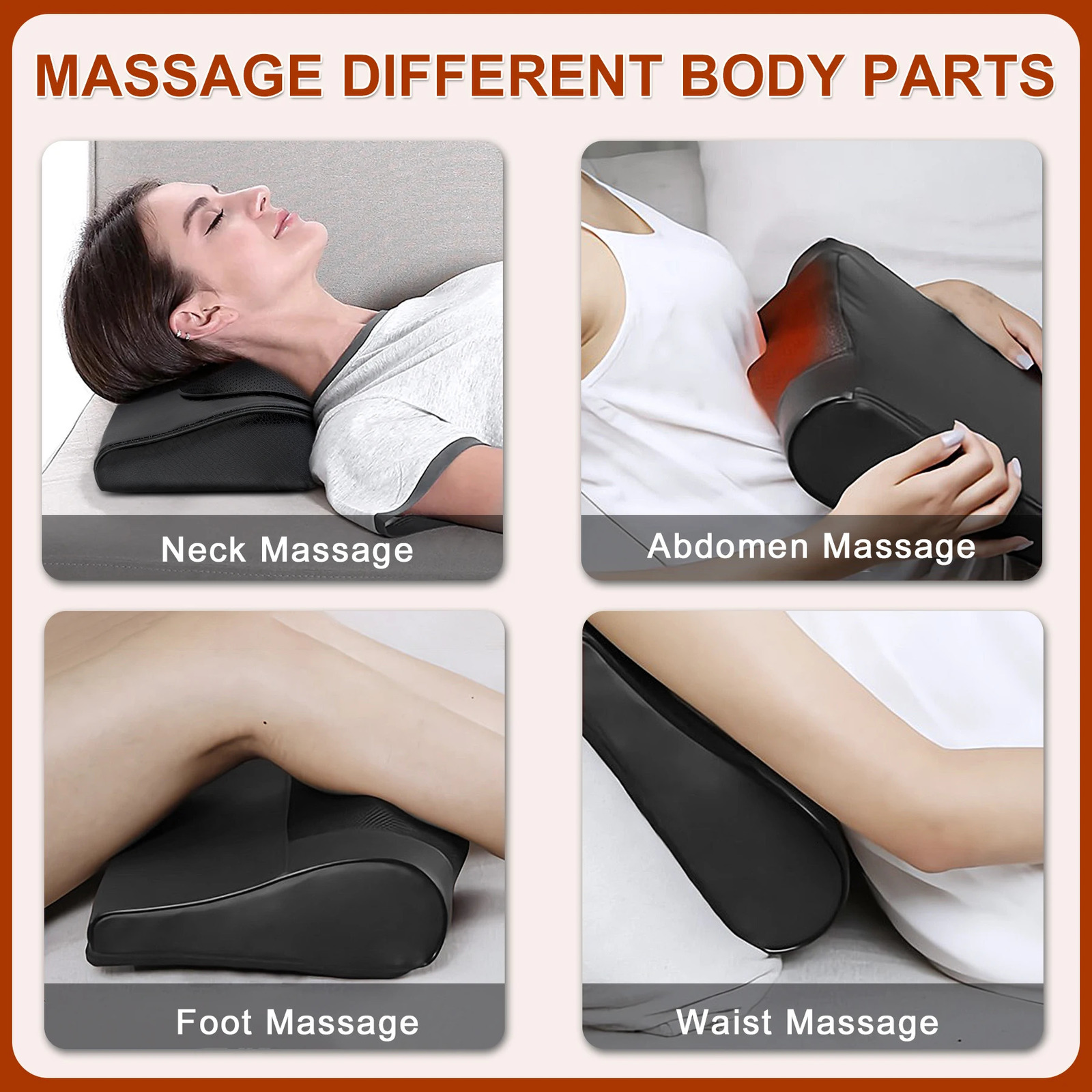 Electric Tendering Massage Pillow for Deep Relief of Back Neck Shoulder and Muscle Pain 241008