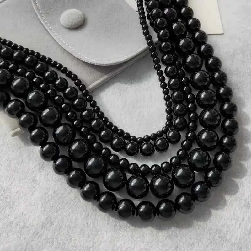 Vintage Strands Choker Necklace Black Pearls Necklace Simulated Pearl Choker Necklace Jewelry Gift Women Unique Clavicle ChainX241009