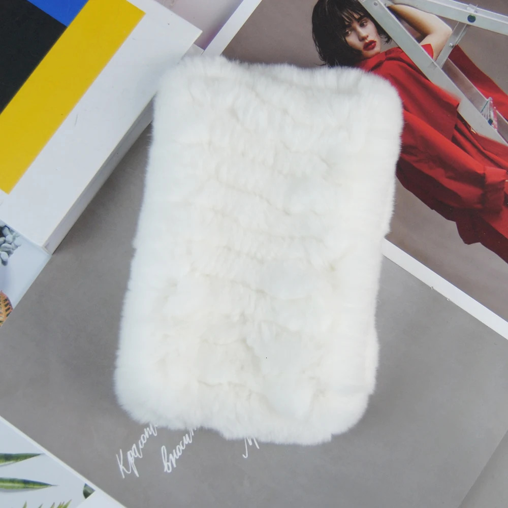 2024 Winter Girls Elastic Warm Soft Rex Rabbit Fur Scarves Women Real Fur Ring Scarf Knit Genuine Fur Neck Wraps Headbands 241009