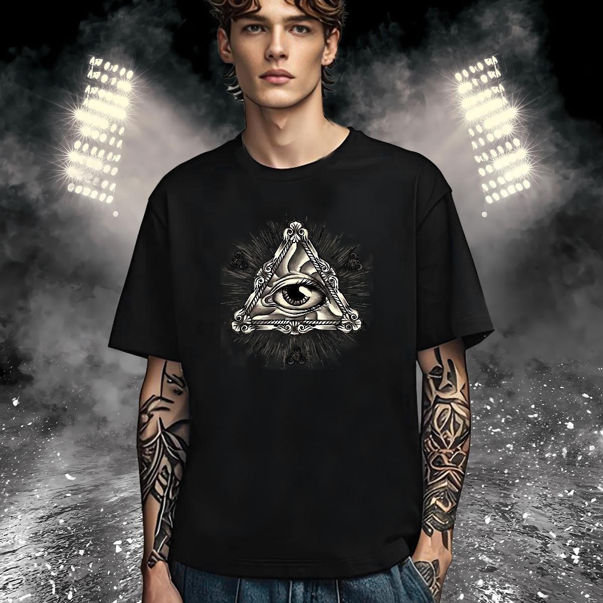 Wholesale T Shirt For Man 100% Cotton 230g eye of the devil Daily Outfit Custom Big Size Short Sleeve Soft Tshirt for Man Woman New Arrival Clothes