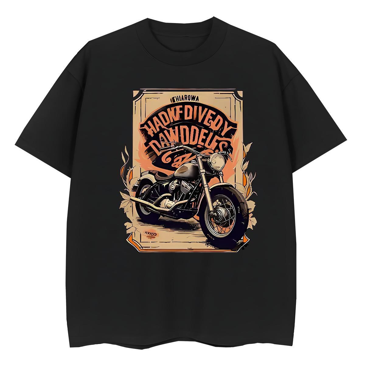 High Quality T Shirts Men 230g 100% Cotton Motorcycle Home Outdoor DIY Round Neck Short Sleeve Men Clothes T-Shirt 2024 New Tees