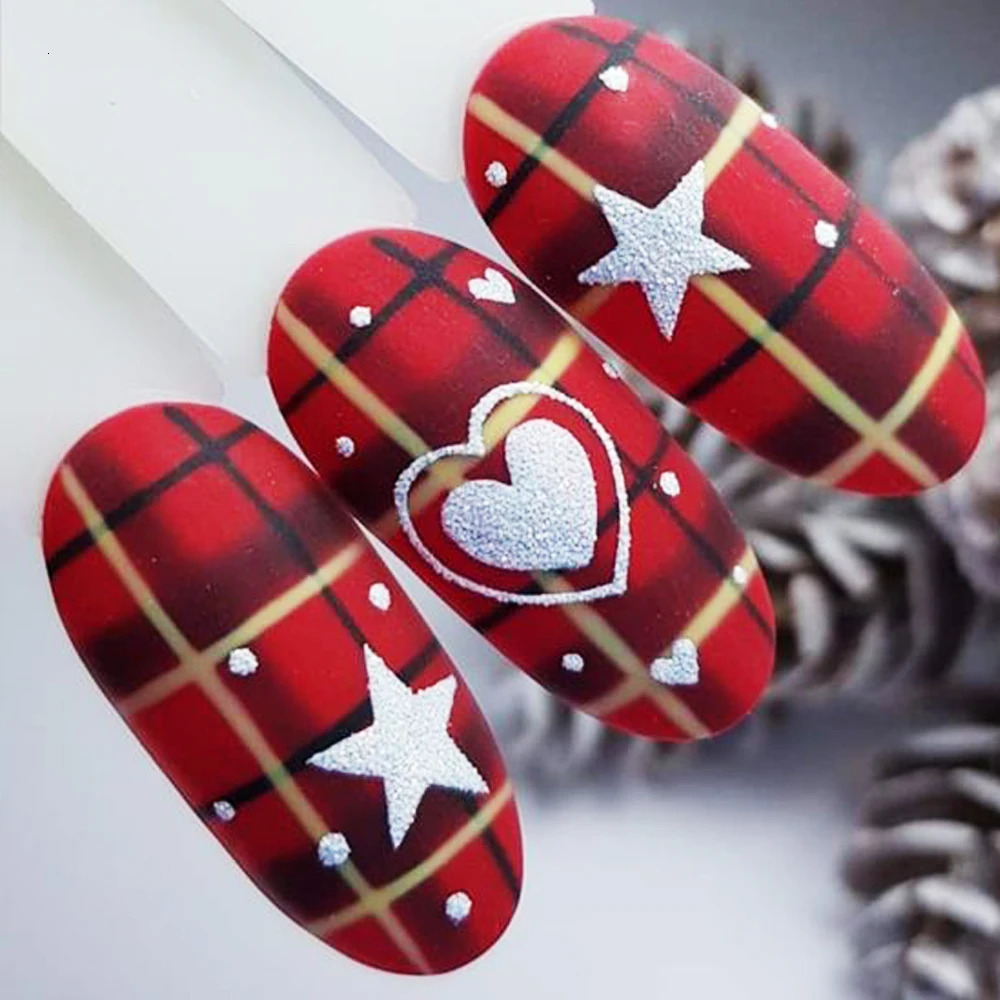 12 Christmas nail art stickers wool plain weave snowflake winter theme water decoration stickers handmade decoration GLJ21-132 241008