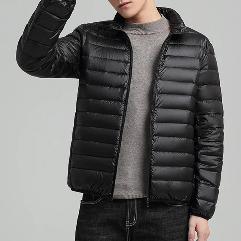 Solid lightweight winter warm park stand up cotton mens casual thick jacket mens winter coat 241007