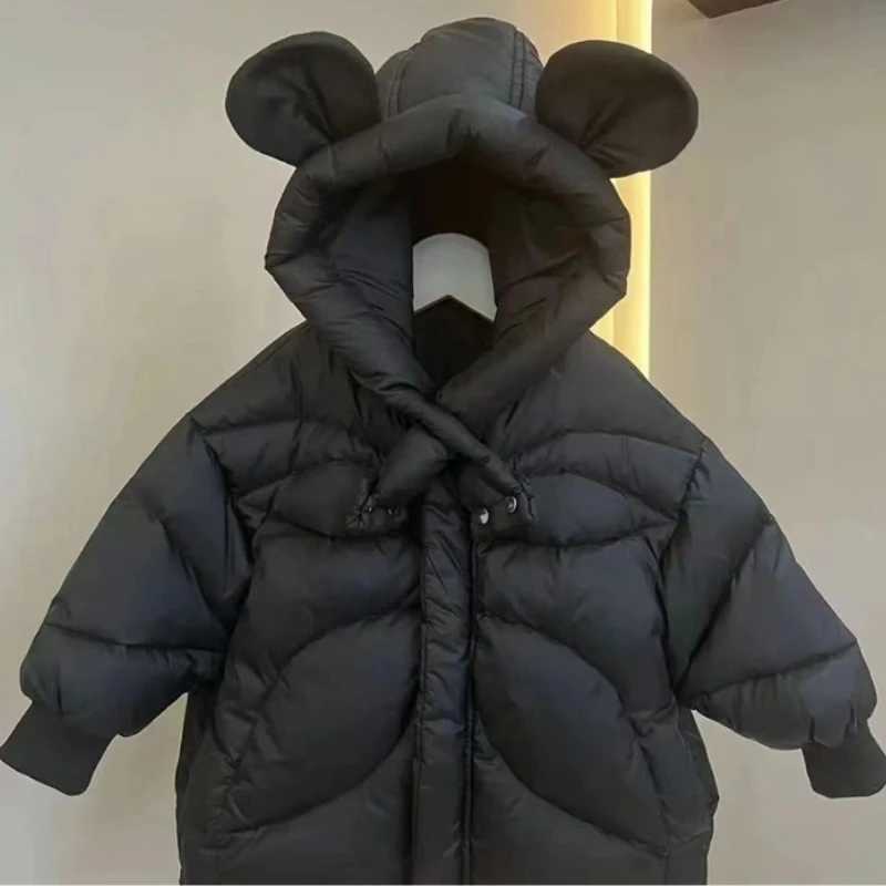 Down Coat Womens down jacket cotton jacket windbreaker 2023 black warm thick winter ski suit sports school childrens clothing H241010